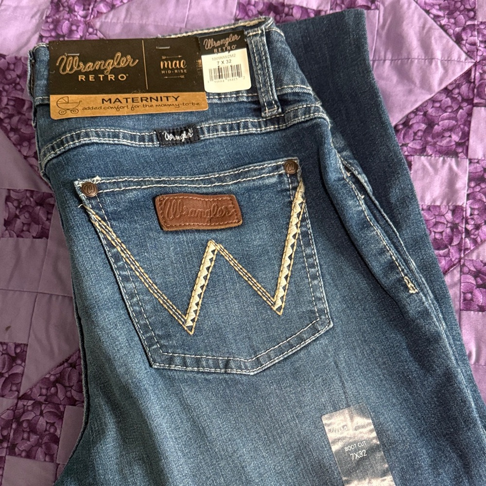 Wrangler Women's Blue Boot Cut Maternity Jeans